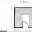 Plan d'une salle de bains de 5,3m2 super équipée