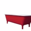 Une baignoire sur pieds qui voit rouge