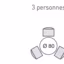 Une table ronde pour 3 personnes