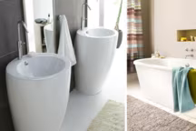 Envie de donner une nouvelle jeunesse à votre vieille salle de bains ? Cotemaison.fr a recensé douze jolies pistes pour donner de l'éclat à une salle de bains sur le déclin...