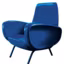 Fauteuil bleu esprit 50's