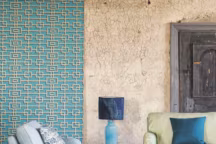 Pour la collection "Stocksund" d'Ikea, la marque Bemz propose des housses en bleu et vert du plus bel effet