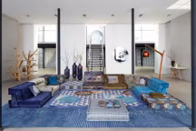 Canapé composable par éléments Mah Jong habillé de tissus collection
Nogaku coloration Yoru, design Kenzo Takada pour Roche Bobois.
Système modulaire composable à l'infini à partir de coussins d'assise, de dossiers droits et d'angle et d'éléments chaise longue. Tous les éléments sont capitonnés, matelassés et réalisés à la main. Mécanisme de dossier relevable et petits coussins en option. Prix selon composition et recouvrements.