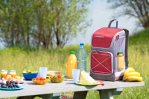 Sac isotherme "Urban Bacpac Coolbag 30L", dôté de plusieurs poches frontales et latérales, 34,95 euros.