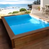Piscine bois rectangle Toledo. Dimensions 3.00 x 2.00 x 0.71 m. Kit piscine bois Scandinave ou Biélorusse rectangle - Hors sol. Pin traité autoclave classe 4. Liner 75/100ème. Filtration à cartouche immergée 1.8 m3/h. Margelle en pin. Feutre de fond et de parois. Fabrication européenne. Certification FSC. 1 299 euros. Habitat et jardin.