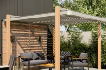 Pergola autoportante NATERIAL Odyssea aluminium effet bois, 10.69 m²