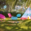 Tipi, chaises et fauteuils pour un salon de jardin exotique