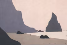 Ici dans Matin (2021, 65 x 100,5 cm), ce Breton d'adoption s'inspire de la lumière et des couleurs des Côtes-d'Armor, depuis sa maison-atelier de Perros-Guirec et, bientôt, l'ancienne résidence de l'écrivain Anatole le Braz qu'il rénove à Port-Blanc.