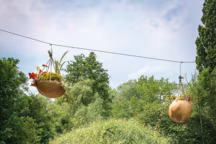 "Sphère nourricière" de Marion Bordet Chavannes, Marie Bregeon et Johann Laskowski, une création qui a remporté le 3e prix Jardin dans la catégorie "Jardin pédagogique" lors de l'édition 2016 du Festival international de jardins Hortillonnages Amiens.