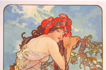 Alphonse Mucha, Les Saisons : l'été, 1896. Série de 4 panneaux décoratifs, lithographie en couleur, 103 x 54 cm. Prague, Fondation Much.