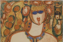 Aloïse Corbaz dit Aloïse
Collier en serpent
Vers 1956
Pastel gras et mine graphite sur papier
58 x 44 cm
ART BRUT / donation Bruno Decharme en 2021