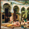 Gustave Boulanger, La Cour du Palais de Dar Khdaouedj El Amia, Alger, 1877, huile sur toile, 83,8 x 114,3 cm, collection privée